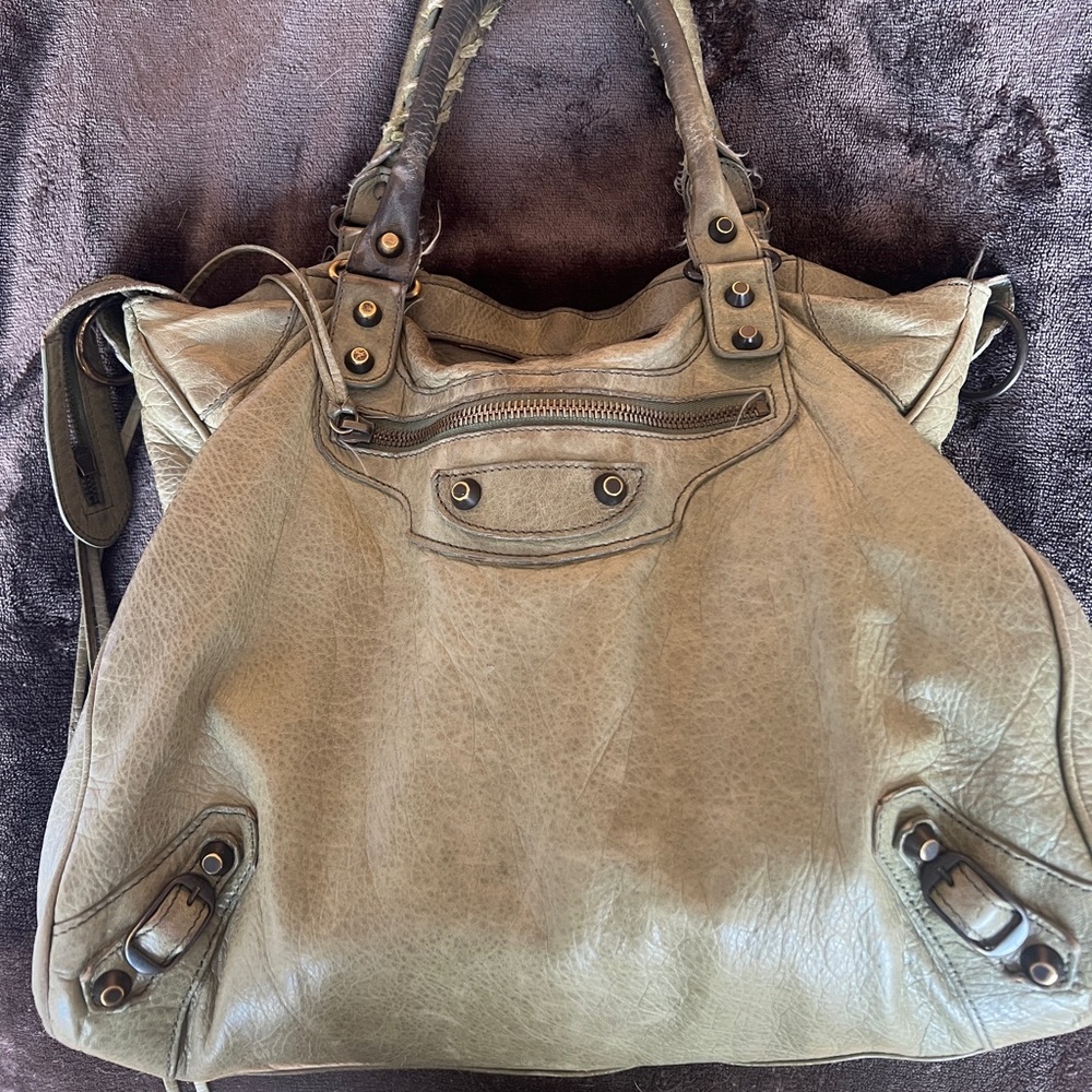 Balenciaga Olive Green Large City Bag